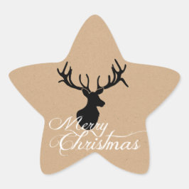 Adesivo Estrela Vinhetas de Natal Silouette Deer