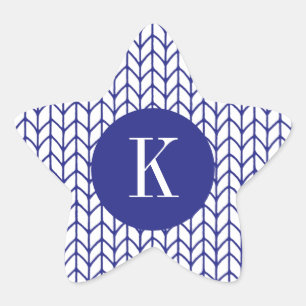 Adesivo Estrela Vinhetas em forma de estrela KNIT de LINHA AZUL + 