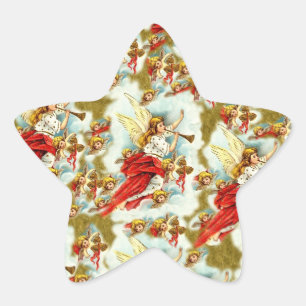 Adesivo Estrela Vintage Christian Christmas Angels & cherubs