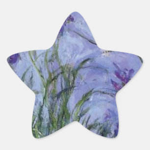 Adesivo Estrela vintage flores lilac-irises-1917 monet.