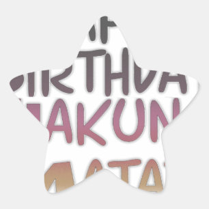 Adesivo Estrela Vintage Happy Birthday Hakuna Matata Purple Inspir