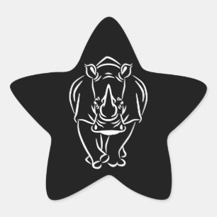 Adesivo Estrela Vintage Huge Rhino Brilliant Animal Gift