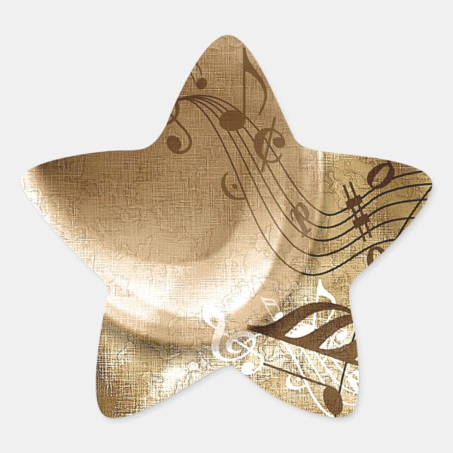 Adesivo Estrela Vintage Music (Frente)