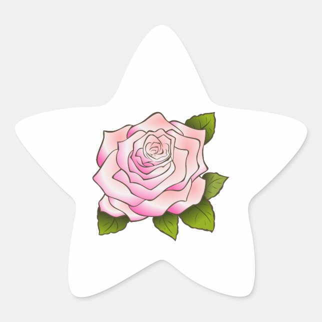 Adesivo Estrela Vintage Rosa Rosa, Cor-de-Rosa, Desenho Estelar (Frente)