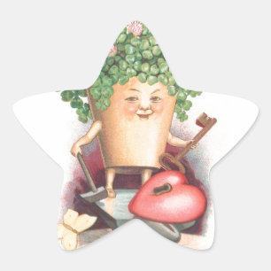 Adesivo Estrela Vintage Shamrock Heart and Key Dia de São Patríc