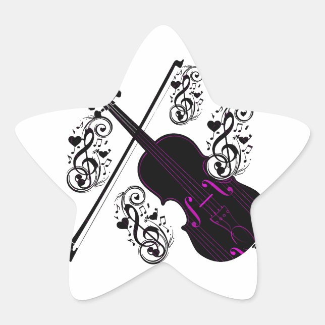 Adesivo Estrela Violino,Amor balançando_ (Frente)
