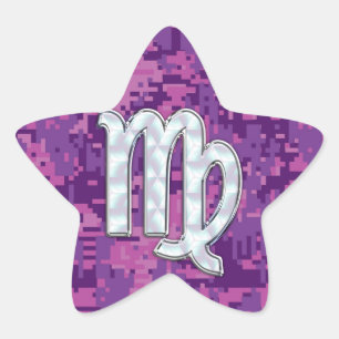 Adesivo Estrela Virgem Mãe de Pérola em Camo Digital Rosa