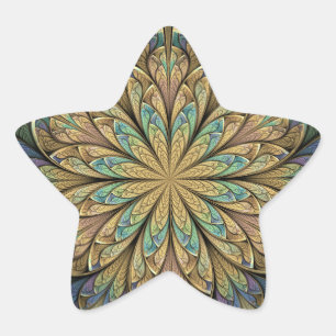 Adesivo Estrela Vitral do abstrato do amarelo da janela