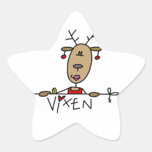 Adesivo Estrela Vixen Reindeer Camisetas de Natal e presentes