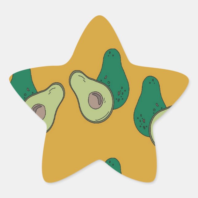 Adesivo Estrela Vocado verde em castanho (Frente)