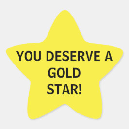 Adesivo Estrela Você Merece Uma Estrela Dourada
