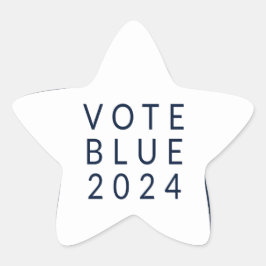 Adesivo Estrela Votação Minimalista Blue Kamala Harris 2024