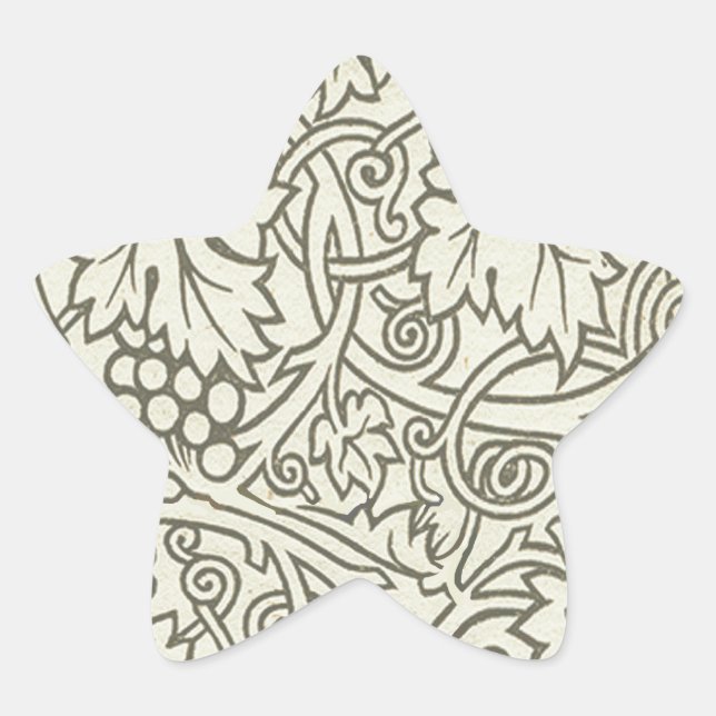 Adesivo Estrela Wallpaper William Morris Grapevine Sage (Frente)