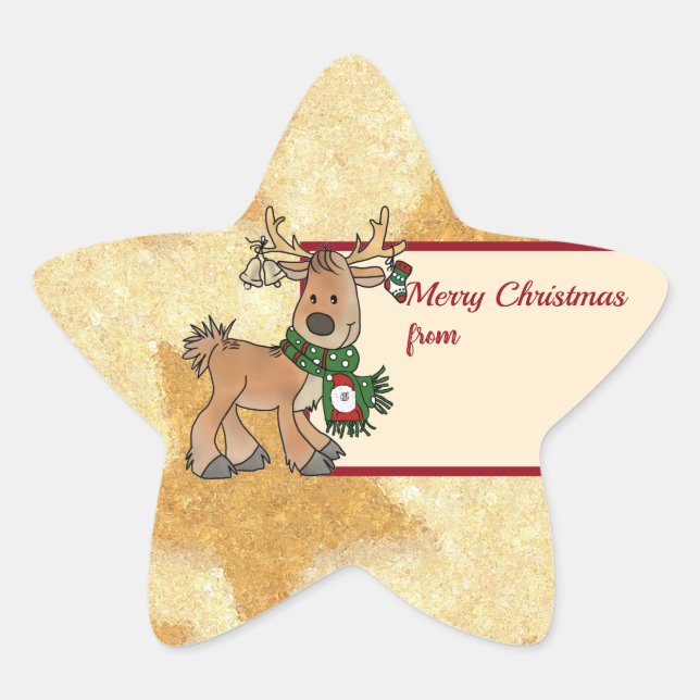 Adesivo Estrela Weihnachten mit Ren (Frente)