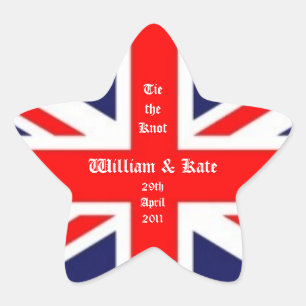 Adesivo Estrela William & Kate Wedding-Union Jack