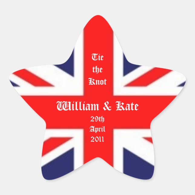 Adesivo Estrela William & Kate Wedding-Union Jack (Frente)