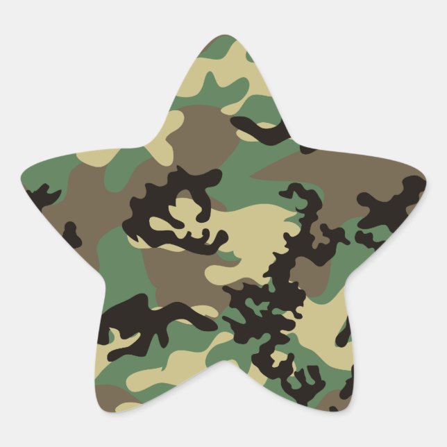Adesivo Estrela Woodland Camo Stickers (Frente)