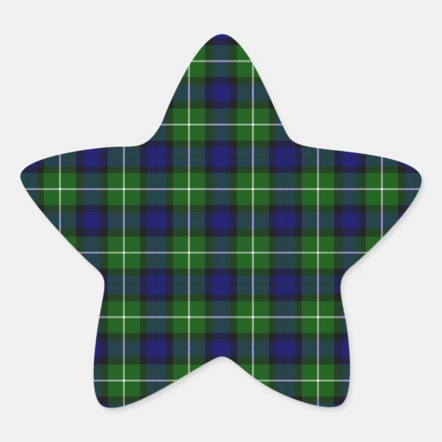 Adesivo Estrela Xadrez azul-tartan (Frente)