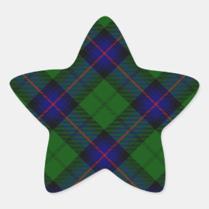 Adesivo Estrela Xadrez do verde azul do tartan do clã de Armstron