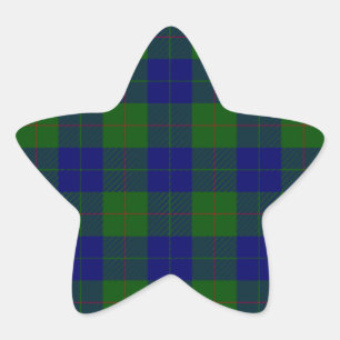 Adesivo Estrela Xadrez do verde azul do tartan do clã de Barclay