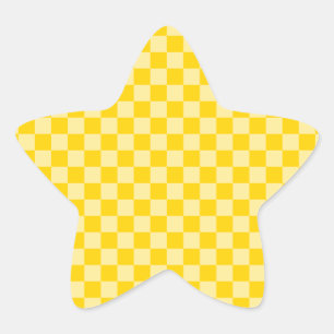 Adesivo Estrela Xadrez em Ouro Amarelo
