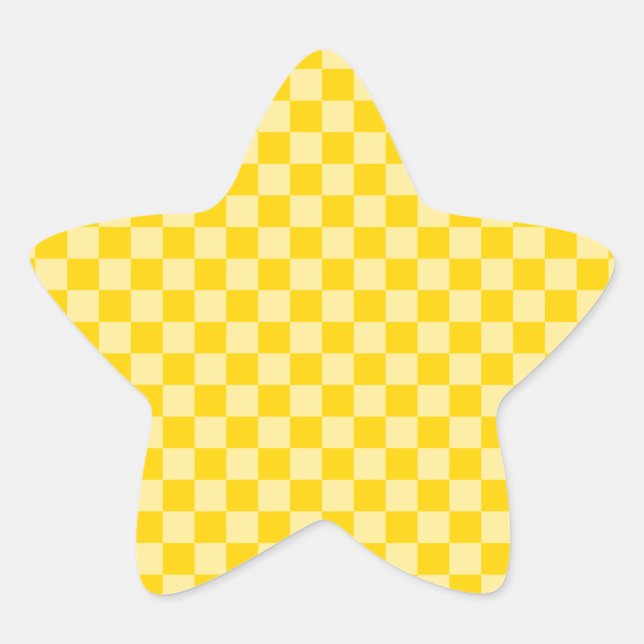 Adesivo Estrela Xadrez em Ouro Amarelo (Frente)