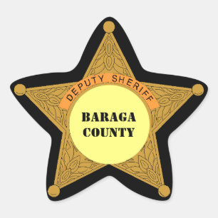 Adesivo Estrela Xerife Crachá simpático personaliza diversão do co