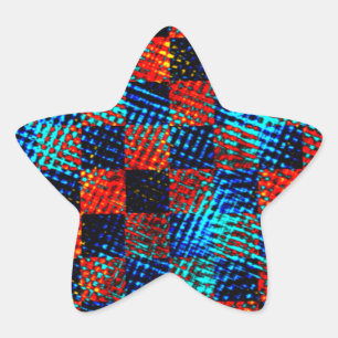 Adesivo Estrela Xinglaranja, azul, falso sujo ou manchado.