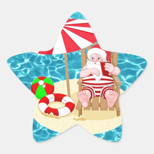 Adesivo Estrela xmas Beach santa claus