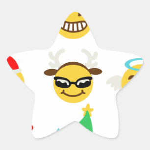 Adesivo Estrela xmas emoji faces felizes
