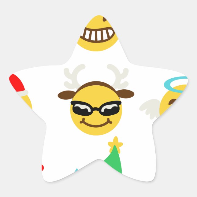 Adesivo Estrela xmas emoji faces felizes (Frente)