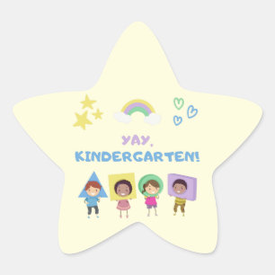 Adesivo Estrela Yay Kindergarten! Crianças bonitas são neutras em