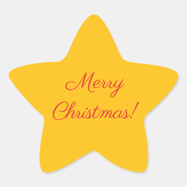 Adesivo Estrela Yellow Star Merry Christmas Holiday Sticker (Frente)