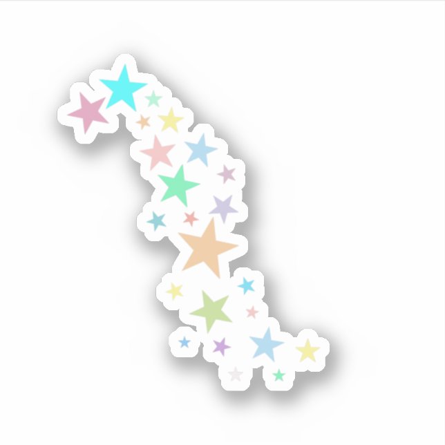 Adesivo Estrelas Coloridas de Pastel (Frente)