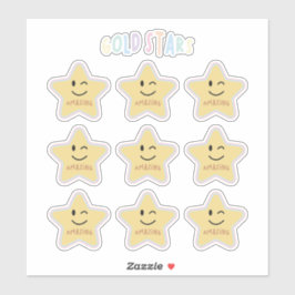 Adesivo estrelas douradas do arco-íris