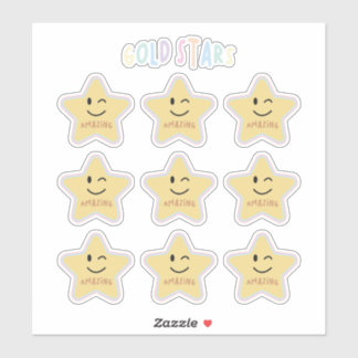 Adesivo estrelas douradas do arco-íris