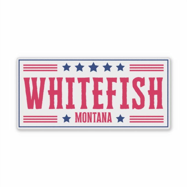 Adesivo Estrelas e Stripes WHITEFISH MONTANA (Frente)