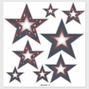 Adesivo Estrelas Patriotas Várias Dimensões