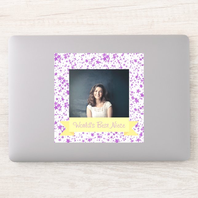 Adesivo Estrelas Púrpura Personalizadas da Melhor Onça do  (Computador)