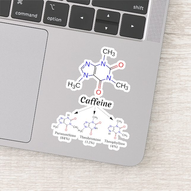 Adesivo Estudante da Caffeine Molecule (Química Átomos do  (Detalhe)
