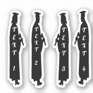 Adesivo Estudantes formandos com altura de pé