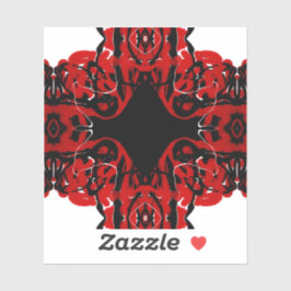 Adesivo Eternal Abstract Red Black White Fluid Art