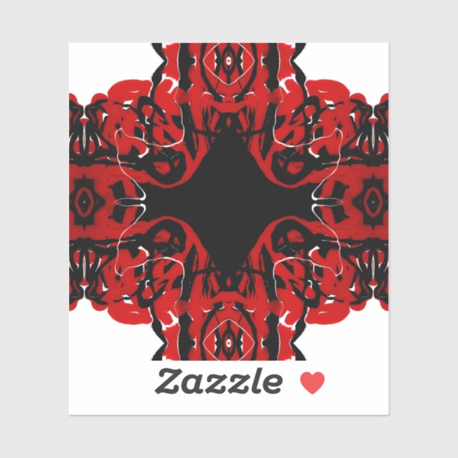 Adesivo Eternal Abstract Red Black White Fluid Art (Folha)