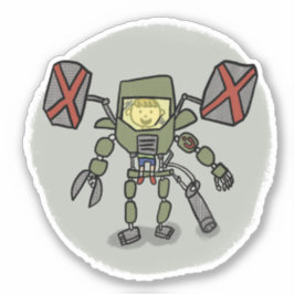 Adesivo Ethan Mech Comic Book Style Sticker