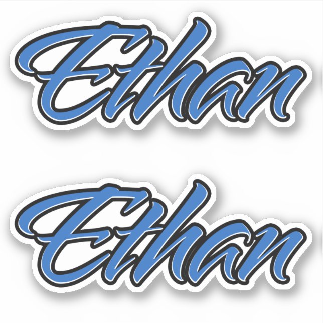 Adesivo Ethan Name blue Aufkleber Sticker Stickerset (Frente)