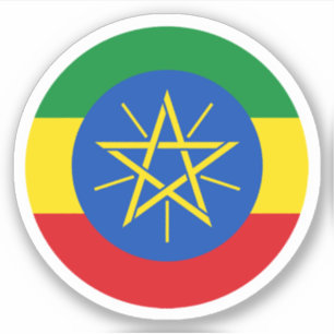 Adesivo Etiópia Flag Round Sticker