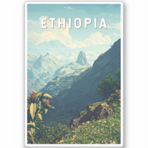 Adesivo Etiópia - Viagem Art Vintage