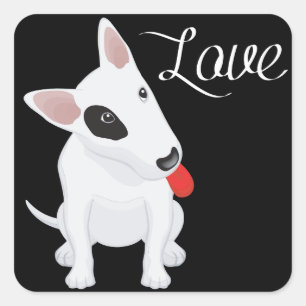 Adesivo / Etiqueta de Cachorro Bull Terrier Filhot