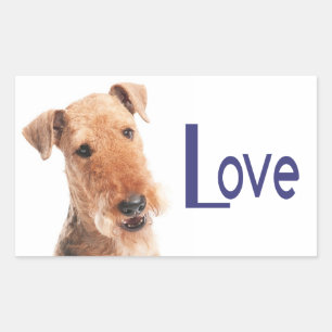 Adesivo / Etiqueta de Cachorro Filhote Airedale Te