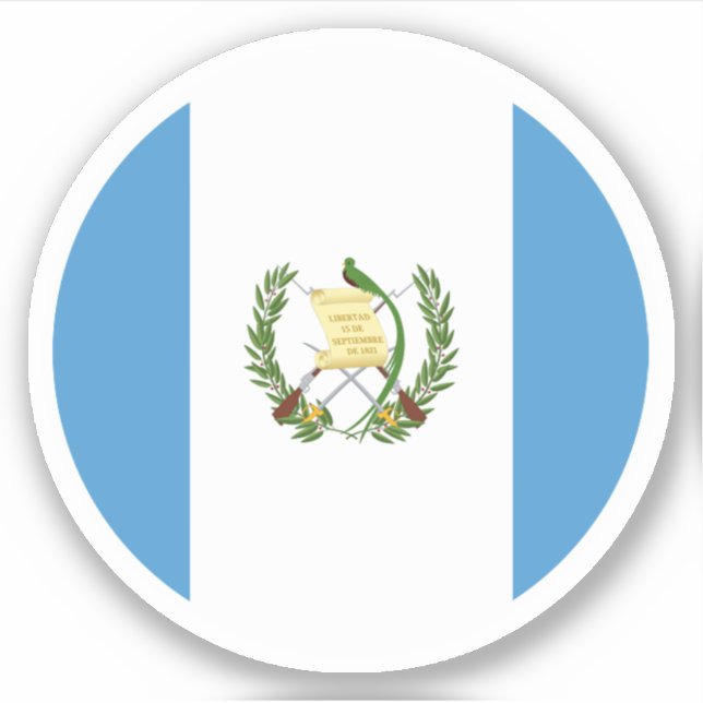 Adesivo Etiqueta-redonda de sinalizador da Guatemala (Frente)